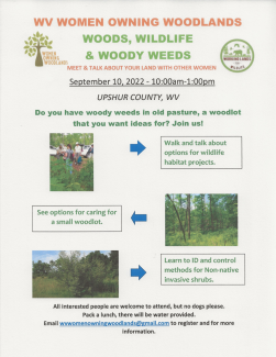 Event flyer with event details and images of natural areas.